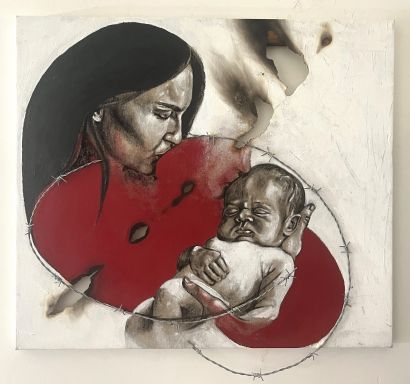 MATERNITA\' - a Paint Artowrk by Laura Casali